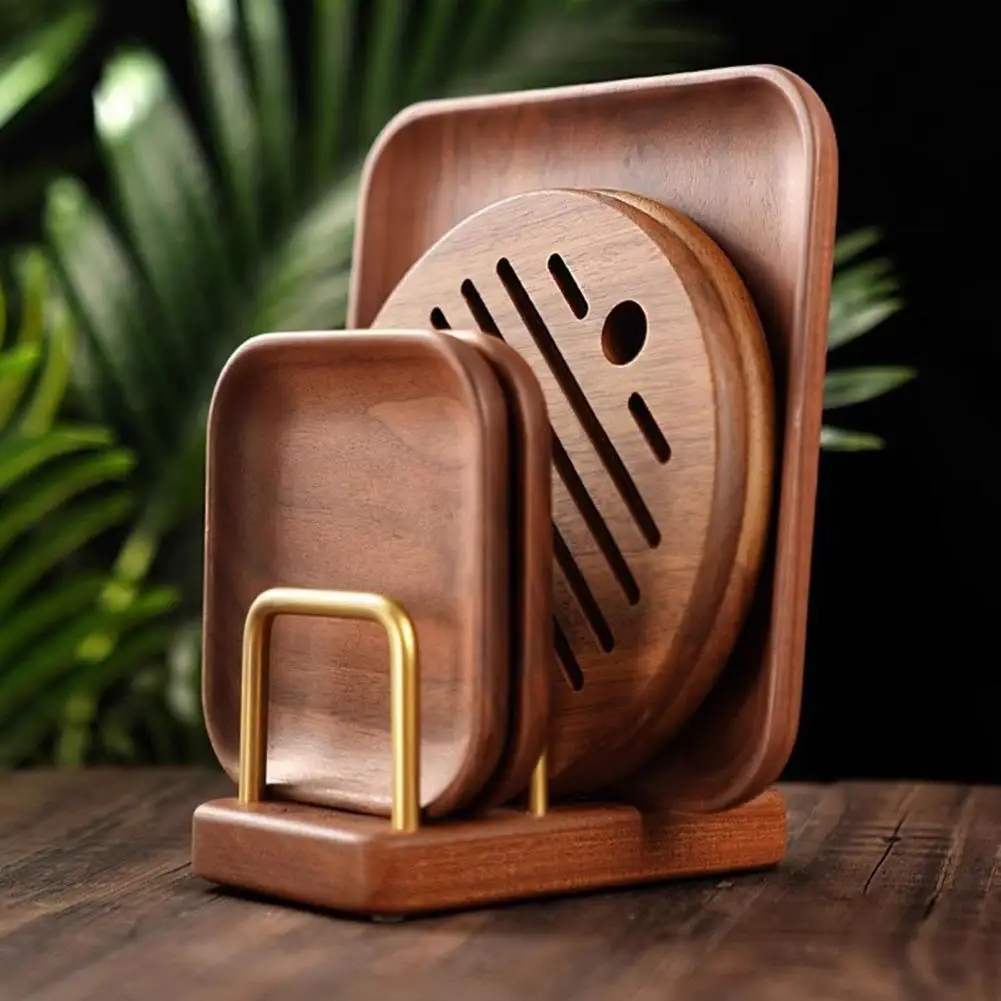 17cm Chopping Board Rack With Wood Base Multi Layer Design Stable Pot Lid Holder Baking Pan Storage Organizer Kitchen Supplies