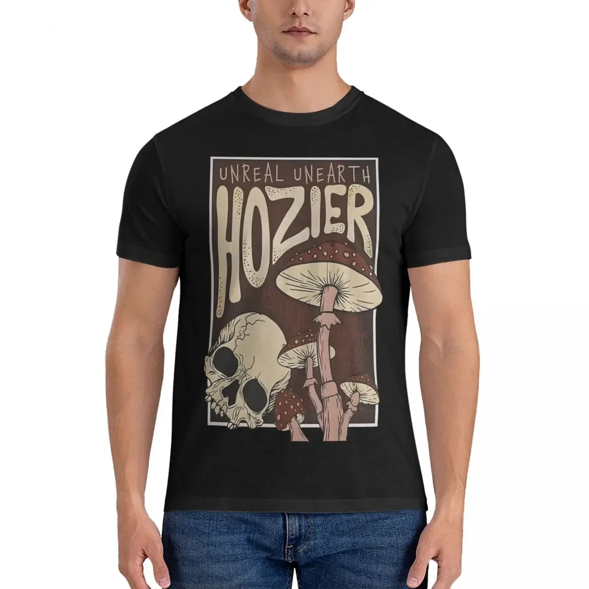 Men T-Shirts Unreal Unearth Tour Novelty Cotton Tees Short Sleeve Hozier T Shirts Round Neck Clothes Classic