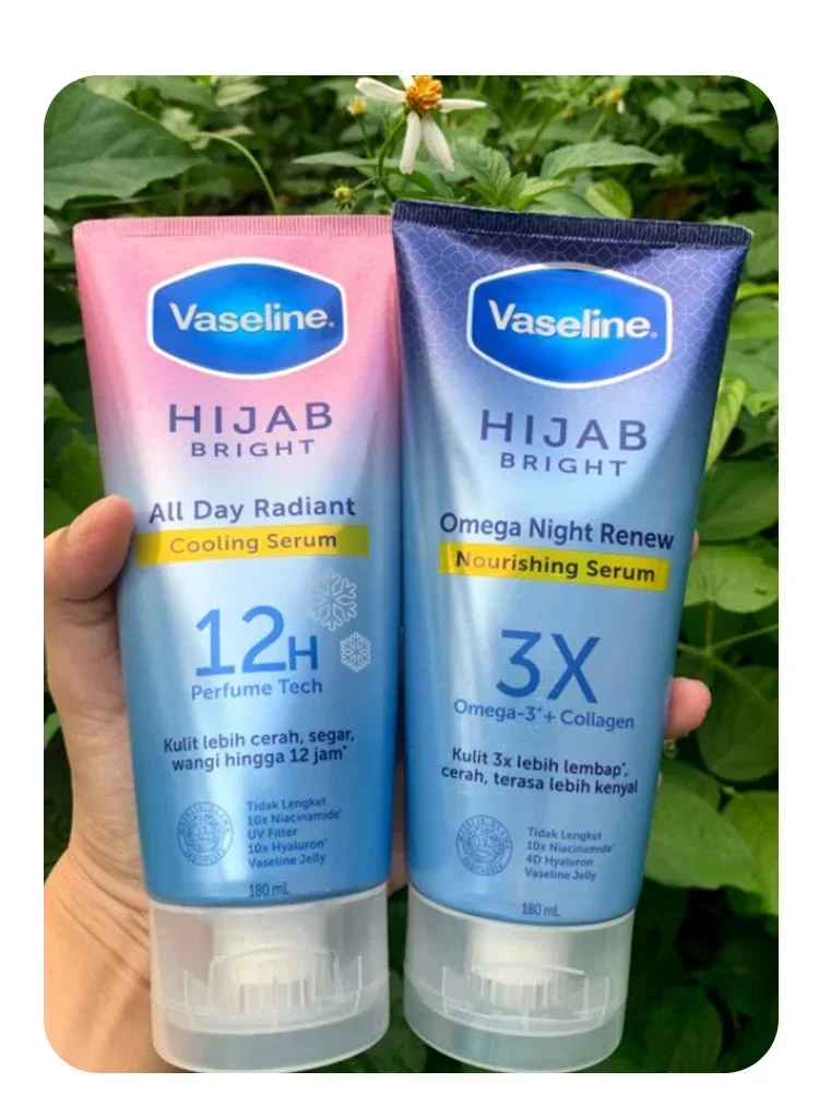 Vaseline Cooling Body Lotion 180ml All Day Radiant 12 Hours Perfume Tech Omega Night Renew Nourish Sunscreen Brighten Skin Care