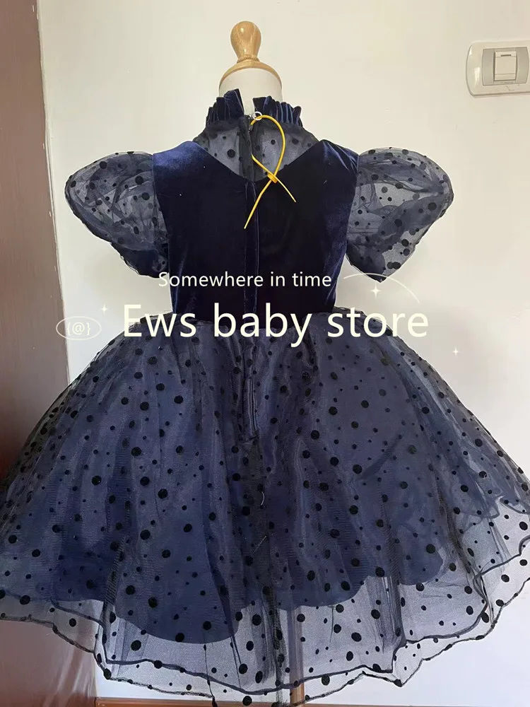 Baby Spanish Lolita Princess Ball Gown Button Design Wedding Birthday Party Christening Clothes Dresses For Girls Easter A1560