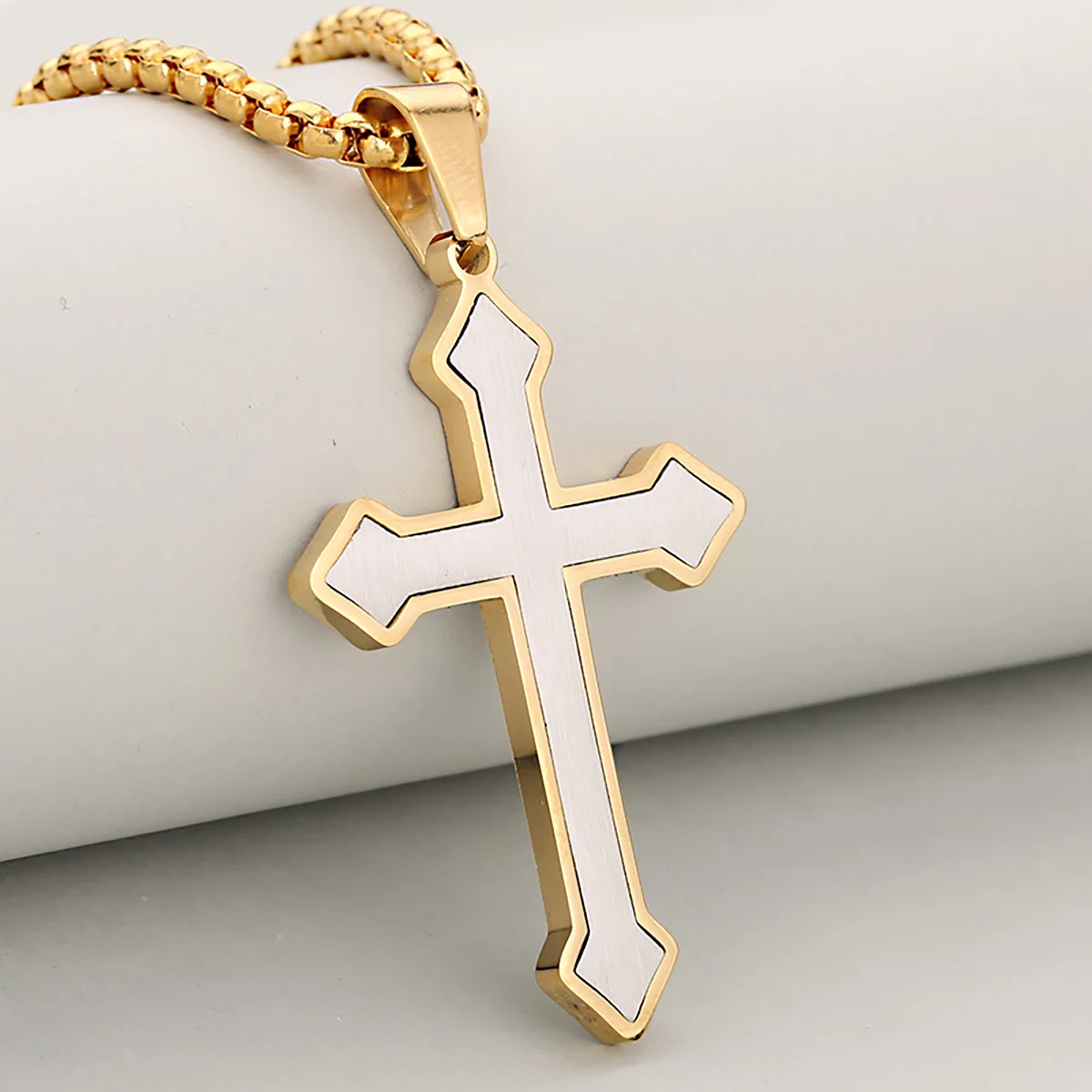 Color Block Arrow Men's Vintage Stainless Steel Pendant Necklace Premium Jewelry