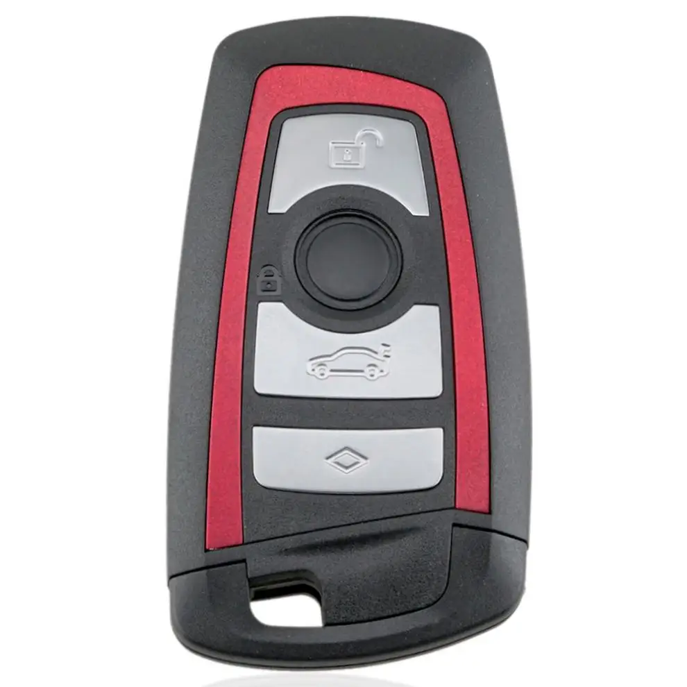 Custodia portachiavi per telecomando per auto a 4 pulsanti adatta per telaio BMW F FEM BDC CAS4 CAS4 Custodia protettiva per chiave 433 MHz con chip PCF7945