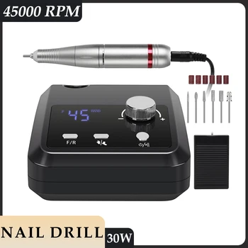 45000RPM Nail Drill Machine Professional Nail Lathe with Large LCD Screen 30W Smart…