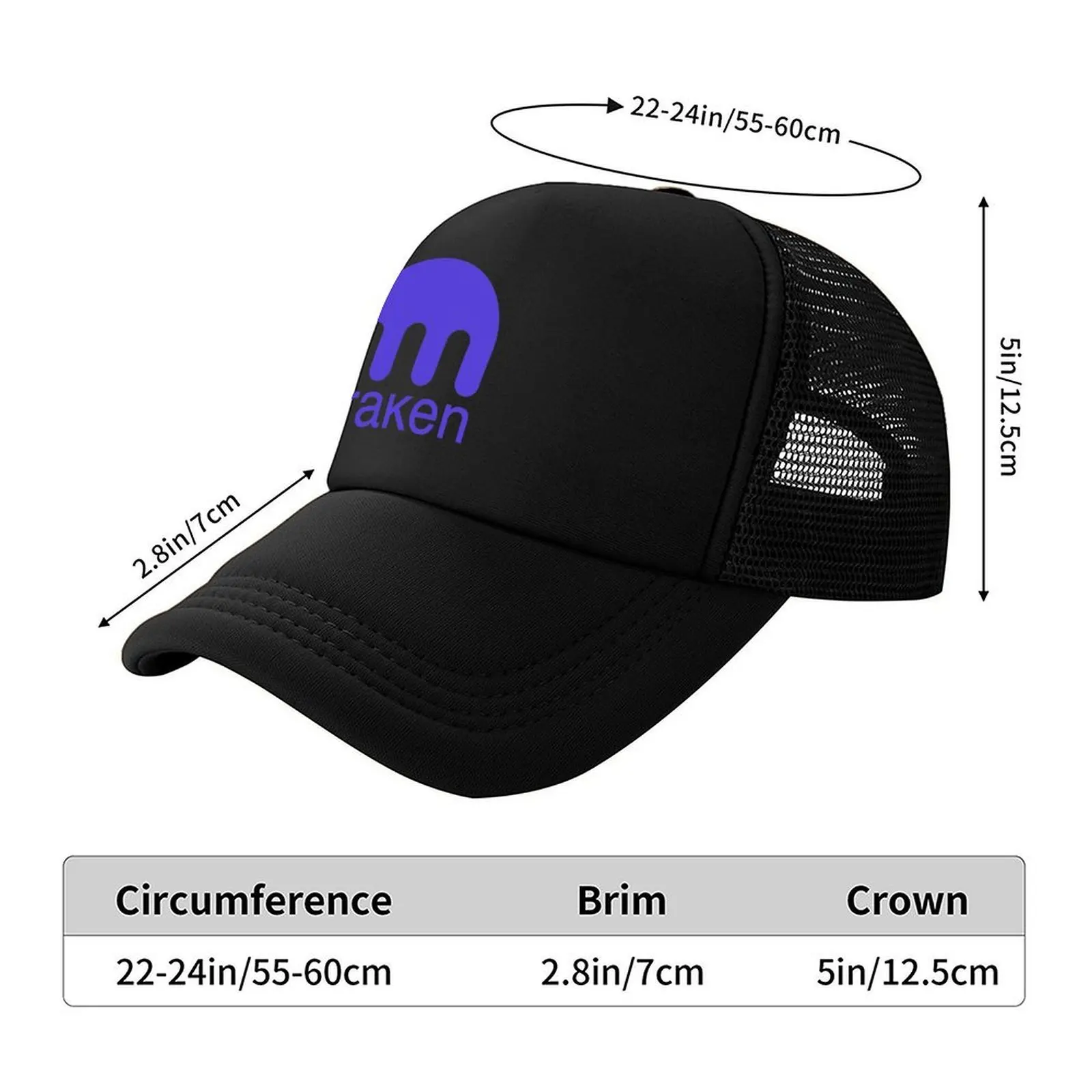 Kraken Logo Bitcoin BTC Cryptocurrency Crypto Miners and Traders Gift Baseball Cap Hip Hop Christmas Hat Women's Beach Men's