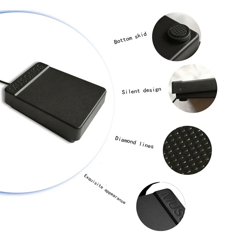 Universal Electronic Piano Foot Sustain Pedal Controller Switch Damper Pedal