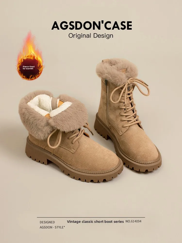 

Женские зимние зимние ботинки Thiened Fce на подкладке, ботинки Bread Cotton oes, непромокаемые нескользящие теплые повседневные ботинки до середины икры