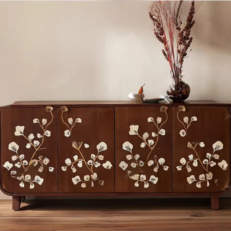 

Customized French retro style solid wood sideboard cabinet, American rural hand-painted storage cabinet, dishes cabinet,