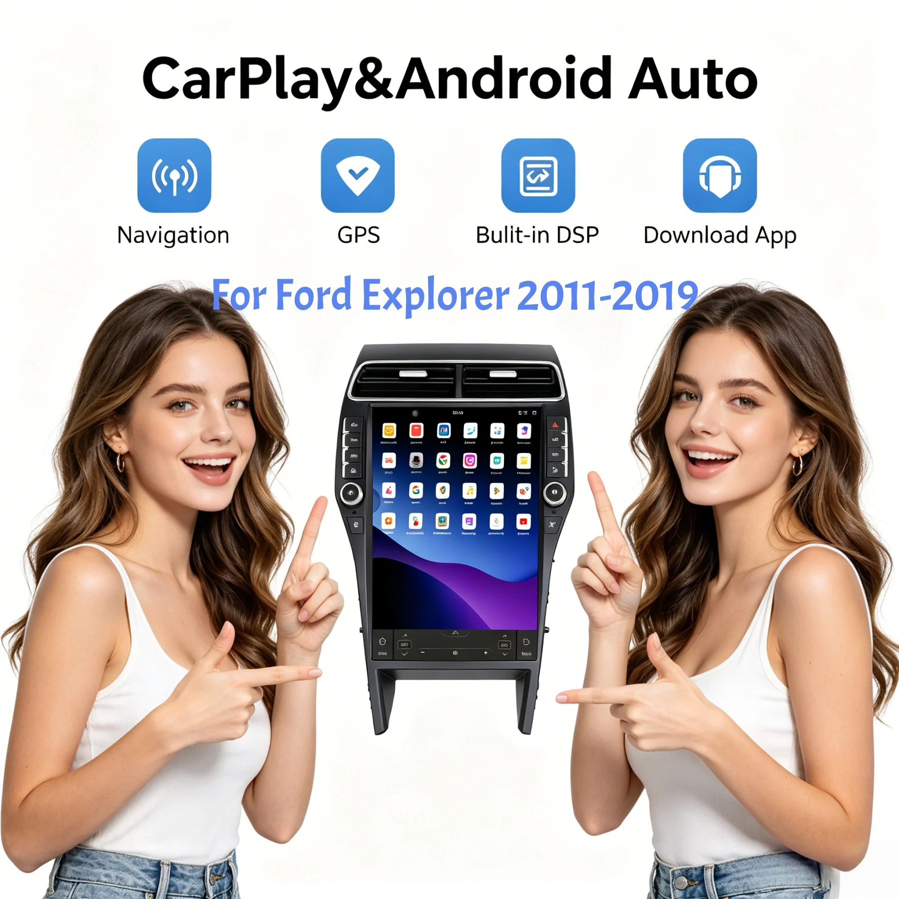 Touch Screen Android Car Radio 16.2Inch For Ford Explorer 2011-2019 Stereo Multimedia Radio Wireless CarPlay GPS Navigation Auto