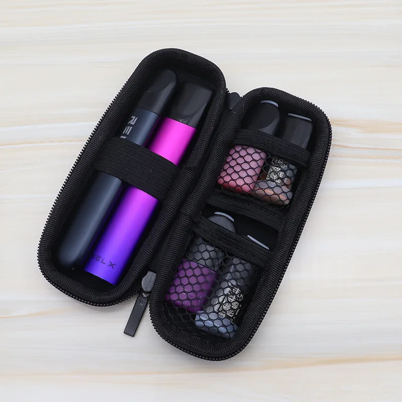 أسود صغير سليم حافظة صغيرة جلدية زيبر حقيبة حمل سحاب حافظة سجائر ل JUUL POD RELX صفر NORD Kit