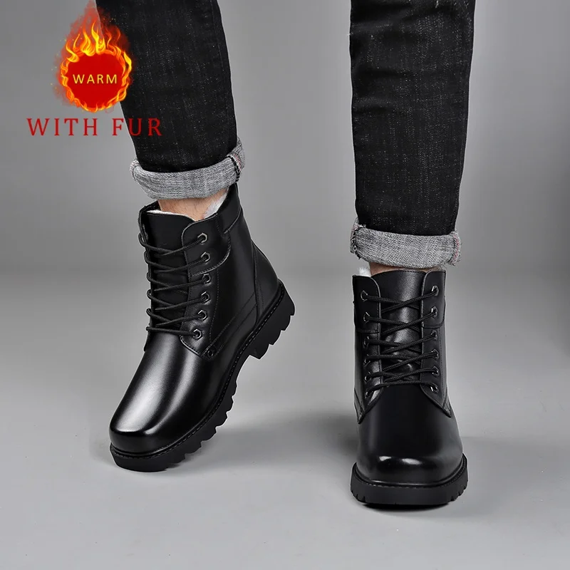 

Men's winter boots Comfortable casual high-quality styles Office Business Outdoor adult warm shoes High top black versatile