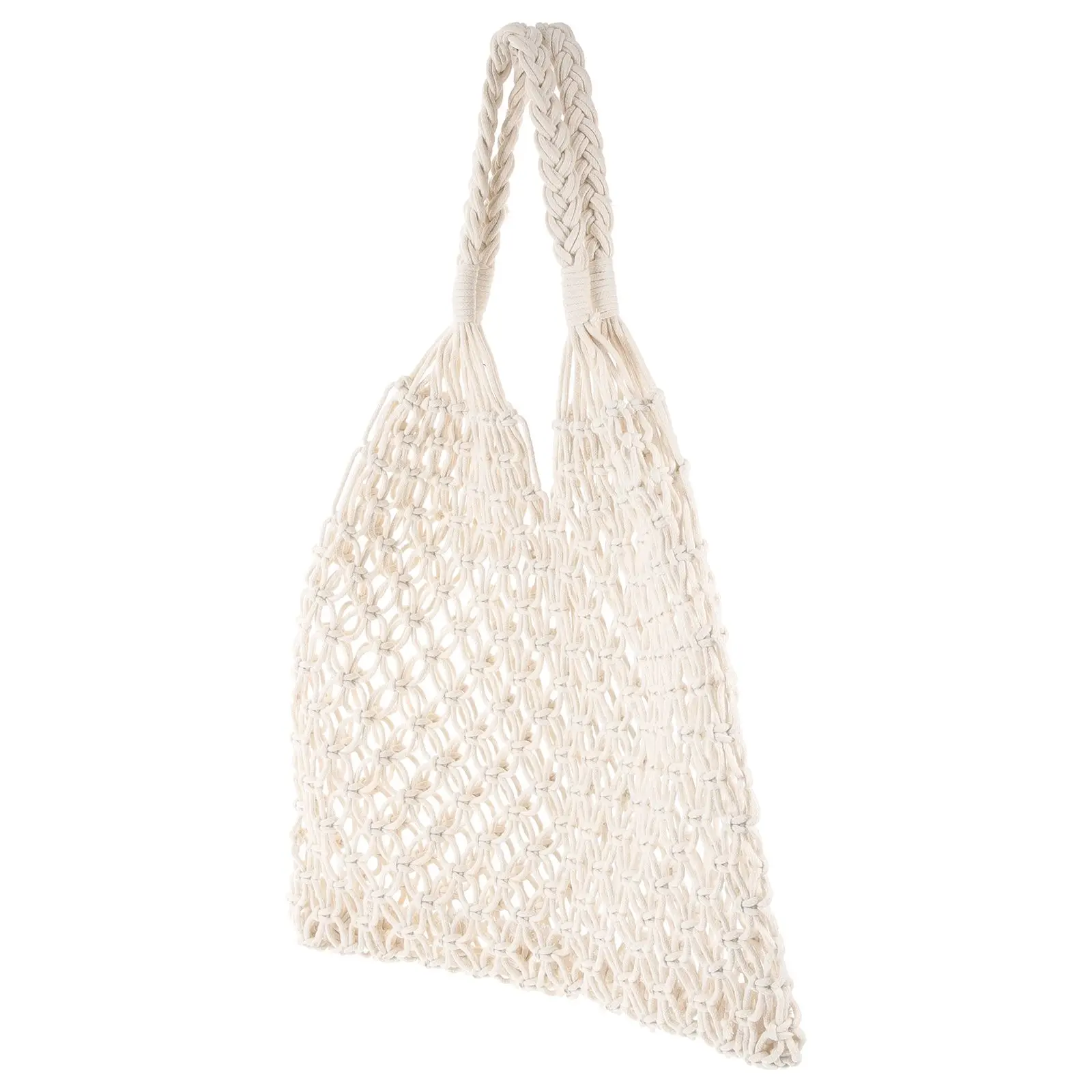 

Straw Beach Bag Large Crochet Knitted Mesh Woven Clutch Tote Cotton String Eco Reusable Lightweight Handmade Storage Daily
