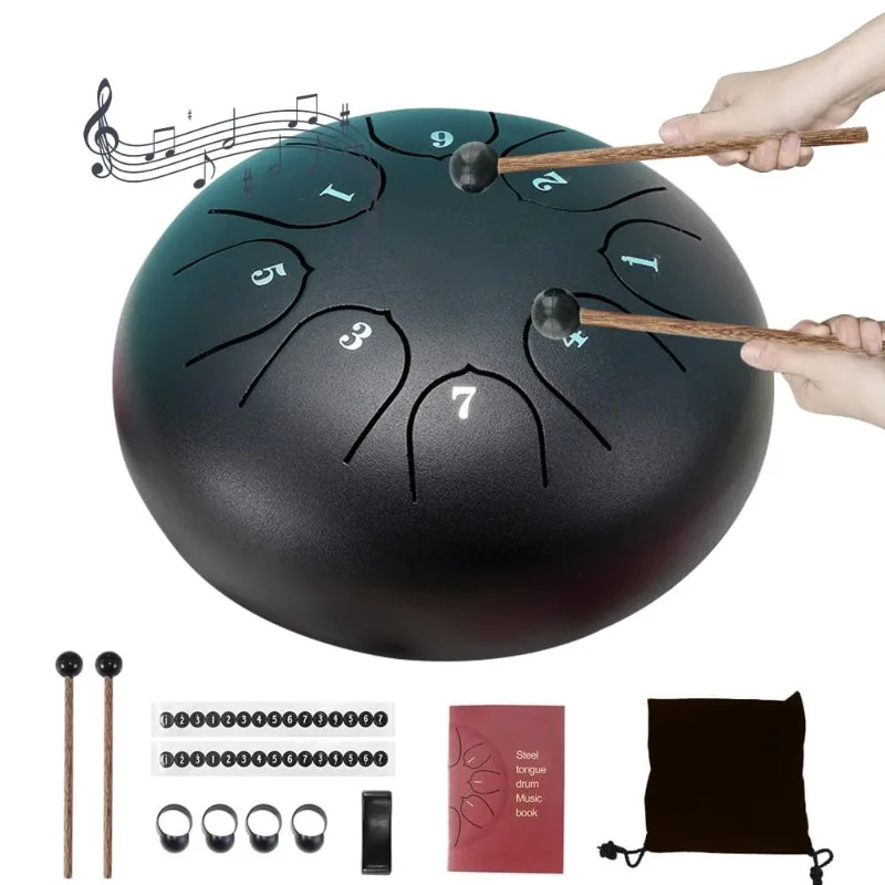 1set 6-inch 8-tone Rain Drum Adult Hand Disc Ethereal Drum Outdoor Children's Hand Drum Forget Worries Hand 2025 Popular