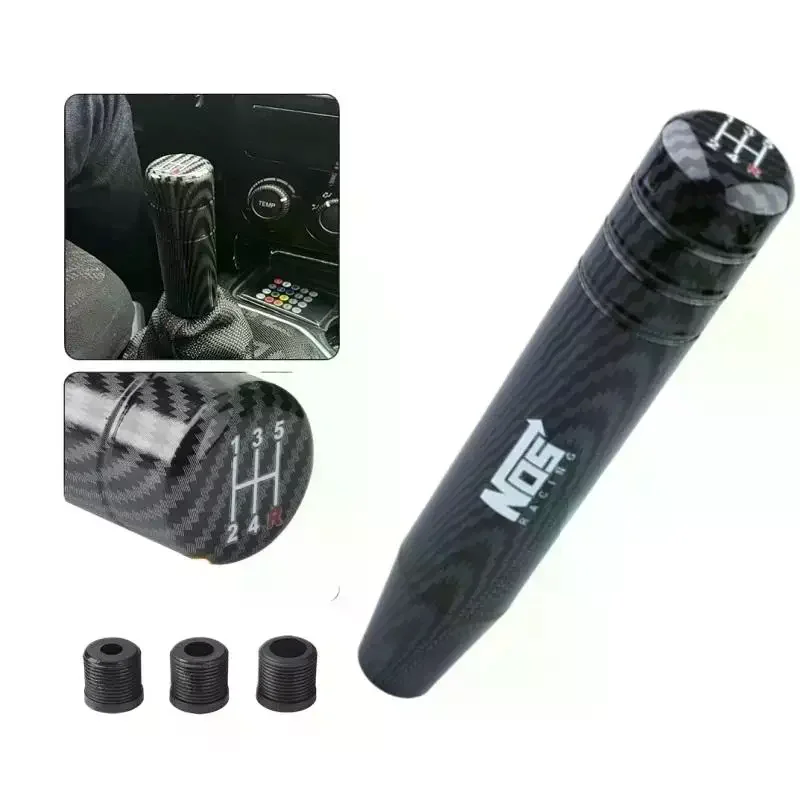 Carbon Black 5 SPEED Universal 90MM 130MM Gear Shift Knob Manual Transmission Aluminum Shifter Lever Knob