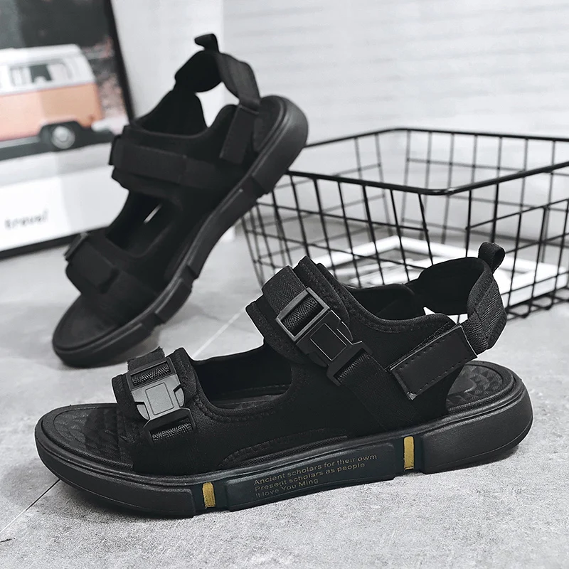 Plus Size 36-46 Men Sandals Soft Non Slip Men Shoes High Quality Woven Beach Sandals Mens Gladiator Sandals Summer Casual Flats