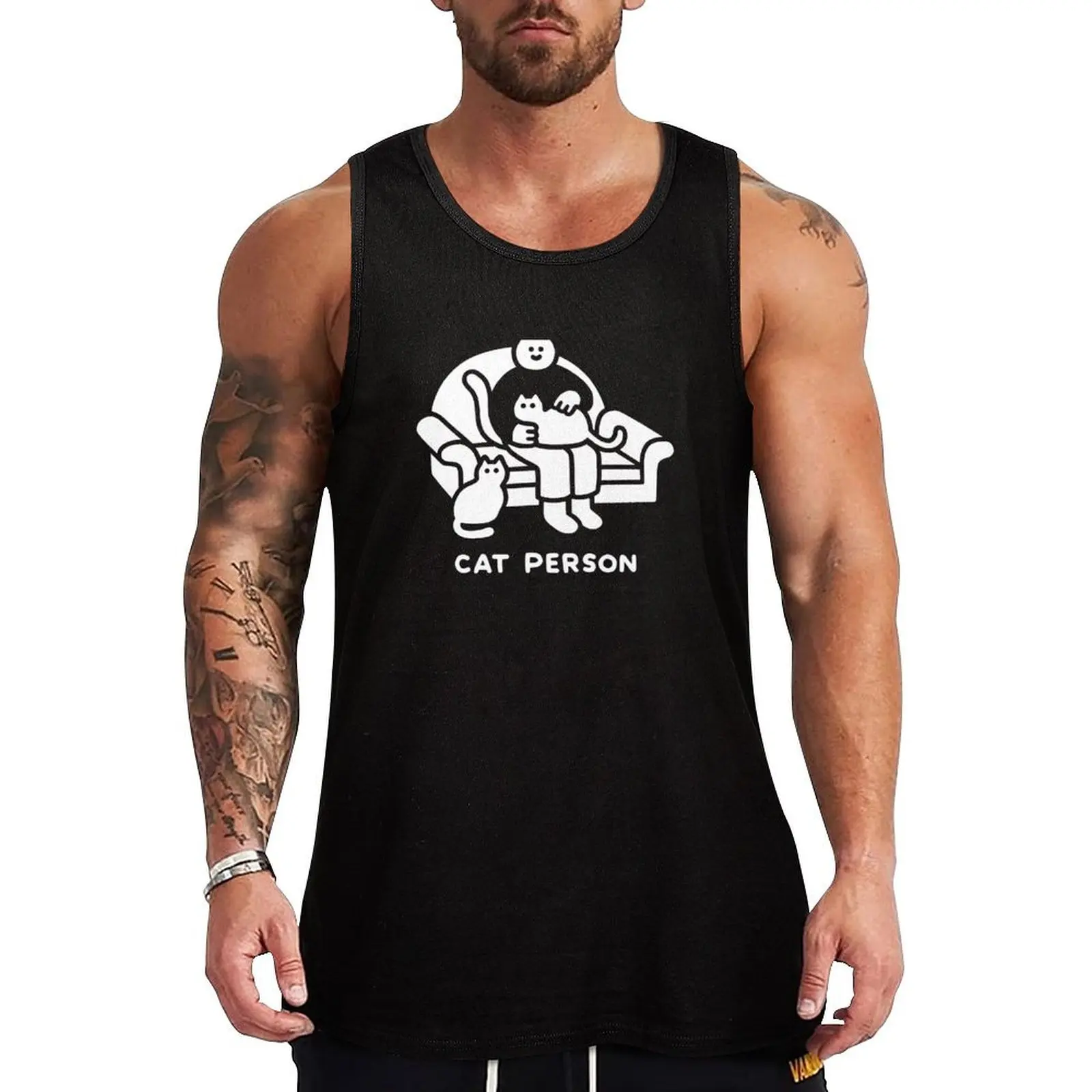 

Cat Person Tank Top Daily Casual Tank Top Relaxed Fit Sleeveless Summer