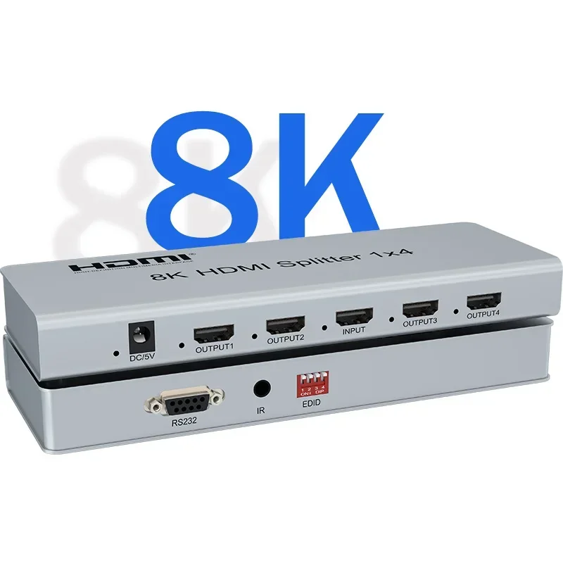 8K HDMI 2.1 Splitter 1x2 1x4 8K@60Hz 4K@120Hz HDMI Video Splitter Duplicator 1 in 2 out HDR 48Gbps for Xbox PS4 PS5 TV PC Laptop