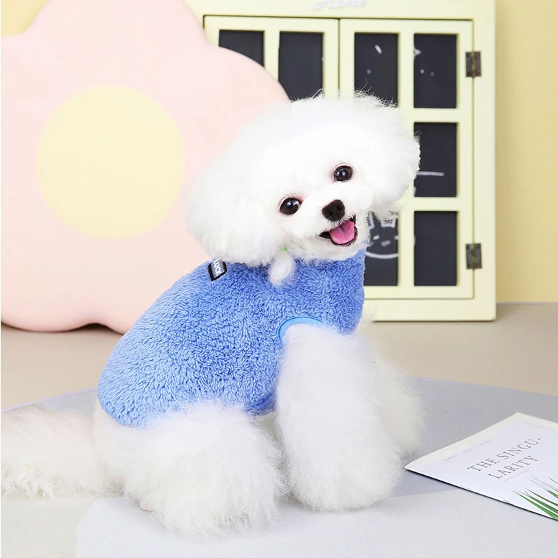 Pet Clothes Warm Winter Dog Cat Jacket Cute Wavy Double-sided Fleece Soft Puppy Kitten Coats For Small Medium Dogs Cats