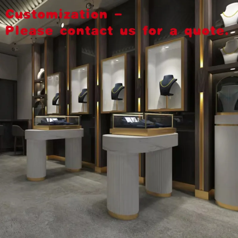 

custom.Modern Jewelry Shop Interior Design & Renovation Jewelry showcase Cabinet Display Cabinet Wall Mounted Display Shelf