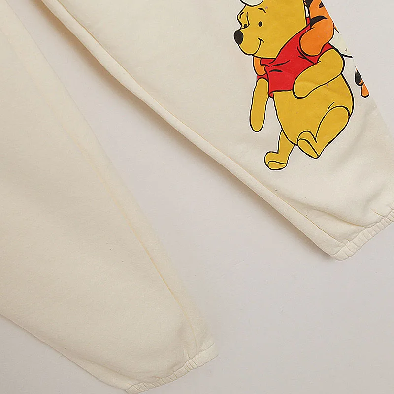 Disney Winnie the Pooh Fleece Sweatpants Tigger Eeyore Piglet Cartoon Trousers Women Casual Jogging Fitness Sports Pants Femme