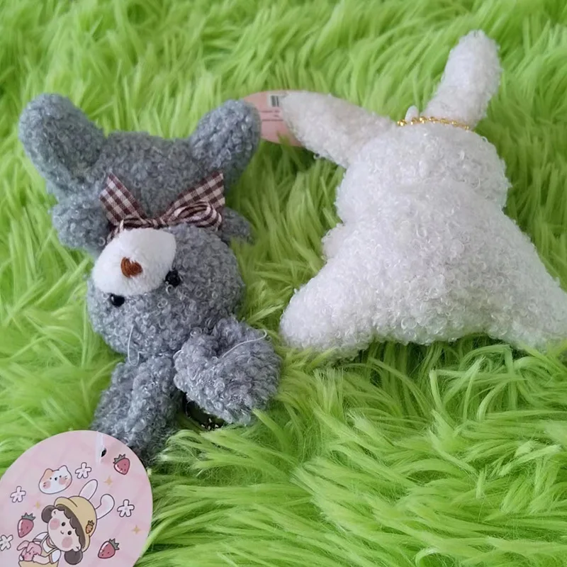 Bonito Stuffed Soft Pelúcia Teddy Rabbit, Mini Bow, Dancing Keychain, Decoração elegante, Beautiful Accessories Gift, Novo