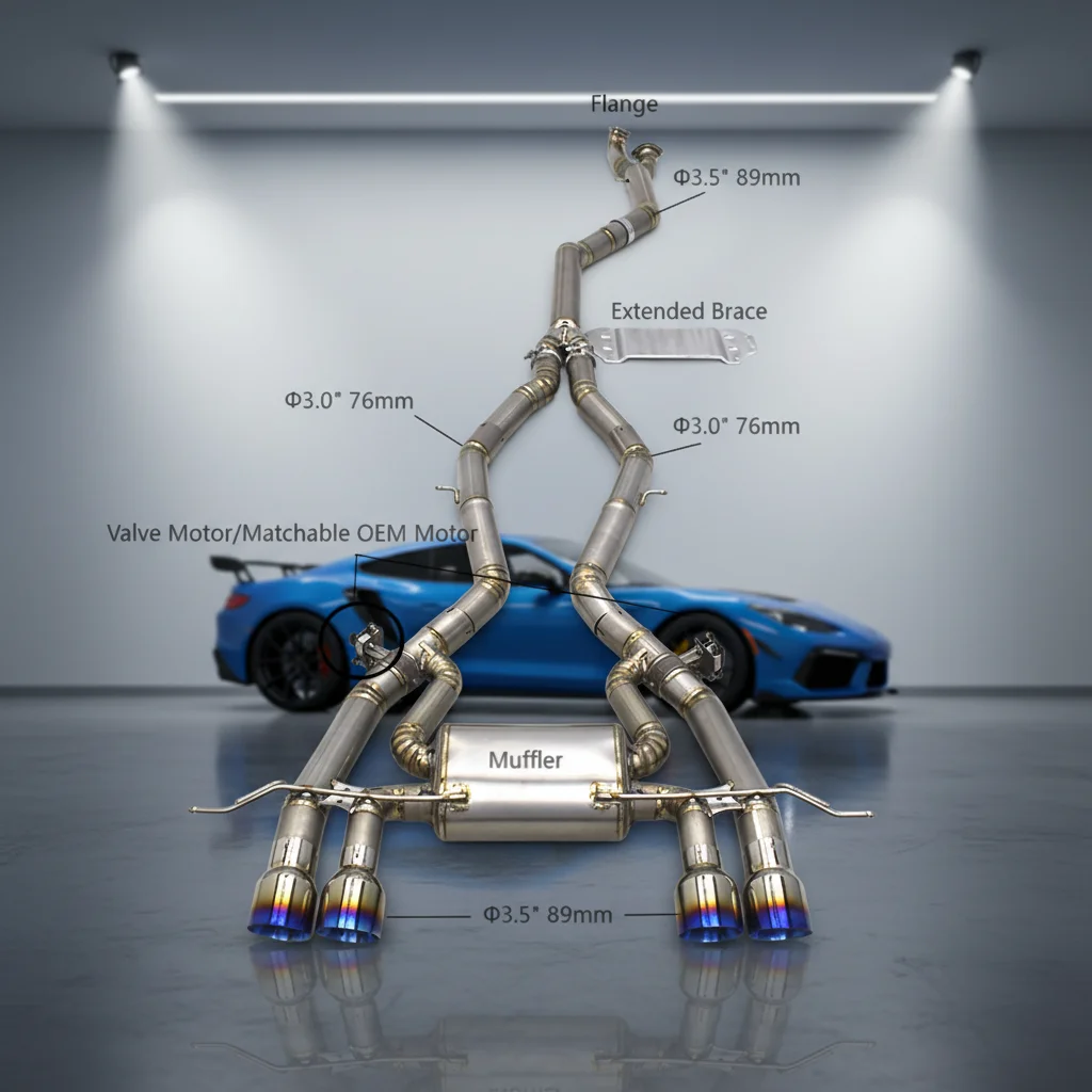 

Racing Valvetronic Exhaust System For BMW M3/M4 G80/G82 3.0T 2019-2024 Sport Car Exhaust Titanium Exhaust Carbon Fiber CS