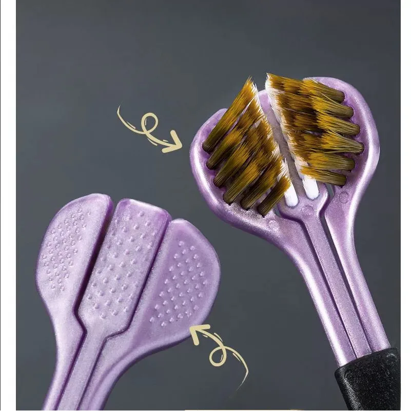 فرشاة أسنان منزلية ذات ثلاثة جوانب، فرشاة أسنان ذات شعيرات ناعمة، فرشاة تنظيف الفم #2