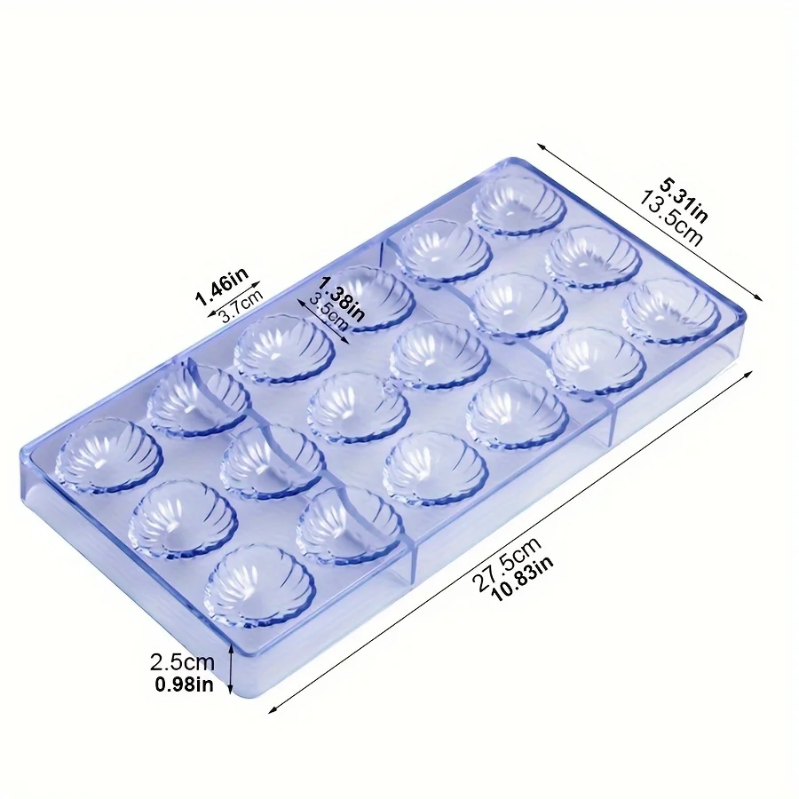 2Pcs Heart Chocolate Mold & Shell Jelly Molding Trays, Christmas All Purpose Bakeware for Festive Cake Embellishment & ZSY