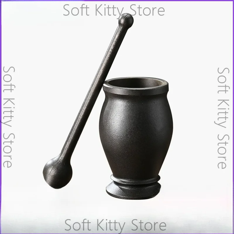 Cast iron pit-to-nest punch barrel tamping mortar, medicine pestle cylinder mortar masher