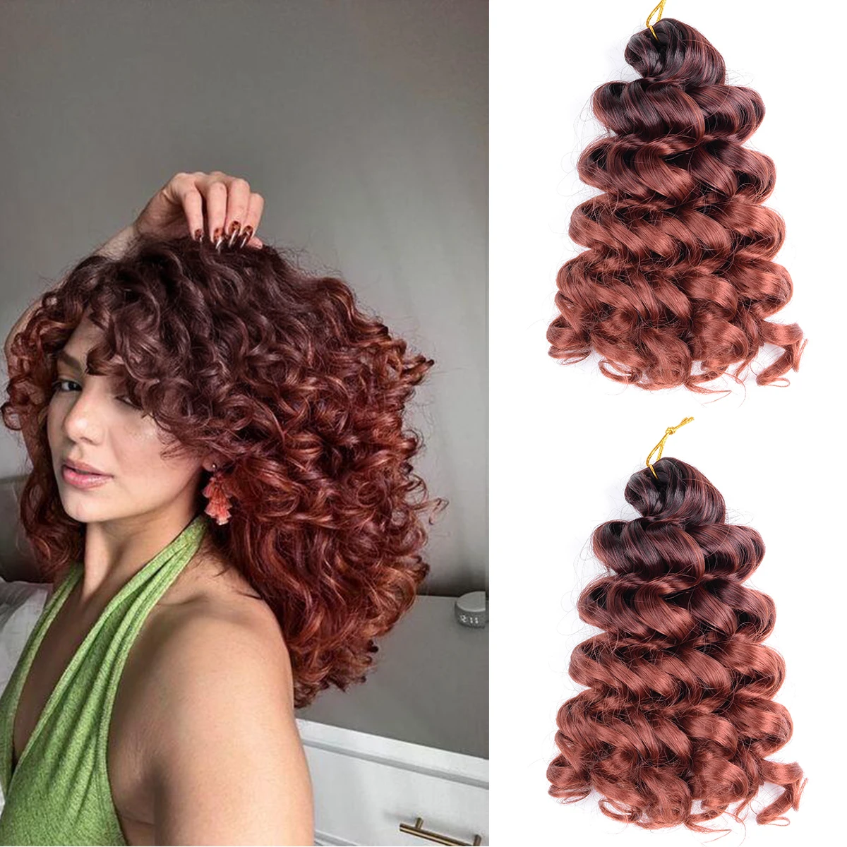 Short Ocean Wave Crochet Hair 12 Inch Deep Water Wave Curly Crochet Braids Synthetic Braiding Hair Extension For Women