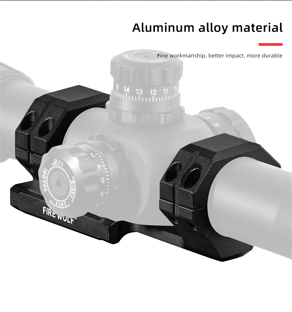 FIRE WOLF 30mm Niedrige Einteilige Zielfernrohrmontage 7075 Aluminium-Basis Cantilever-Halterung für 20mm Montage – Detail 2
