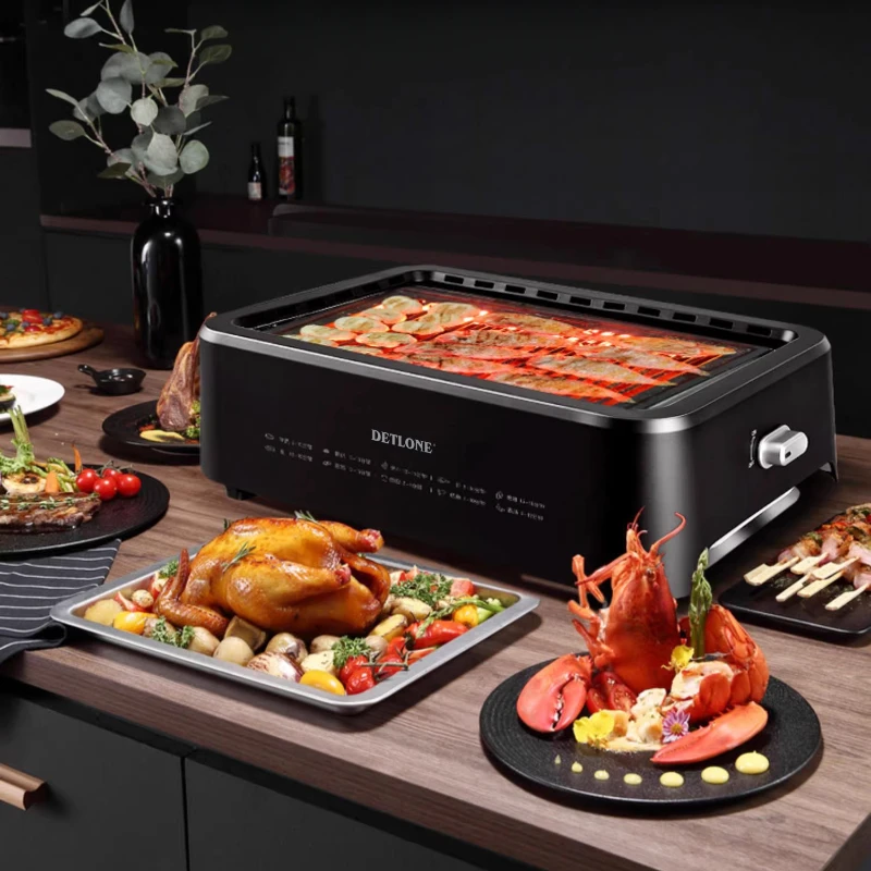 

Household Smokeless Skewers BBQ Photo Burner Electric Grill Horno Electrico De Cocina Forno Eletrico Hot Plate Home Appliance