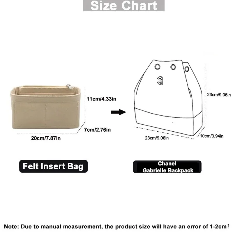 EverToner Suitable For Gabrielle Backpack Felt Insert Bag Wandering Backpack Liner Bag