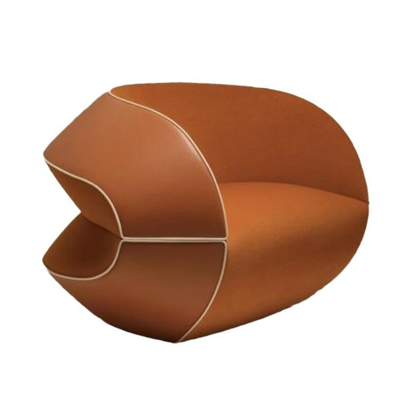 Italian light luxury simple curved creative villa hotel lobby single sofa