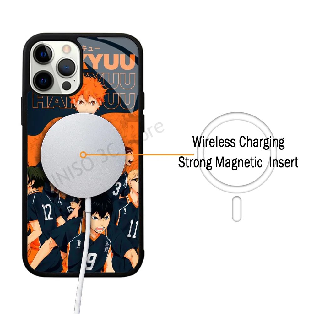 Japan Anime Volleyball Boy Haikyuu Phone Case Strong Magnetic For IPhone 15 14 13 Pro Max 11 12 Mini For Magsafe