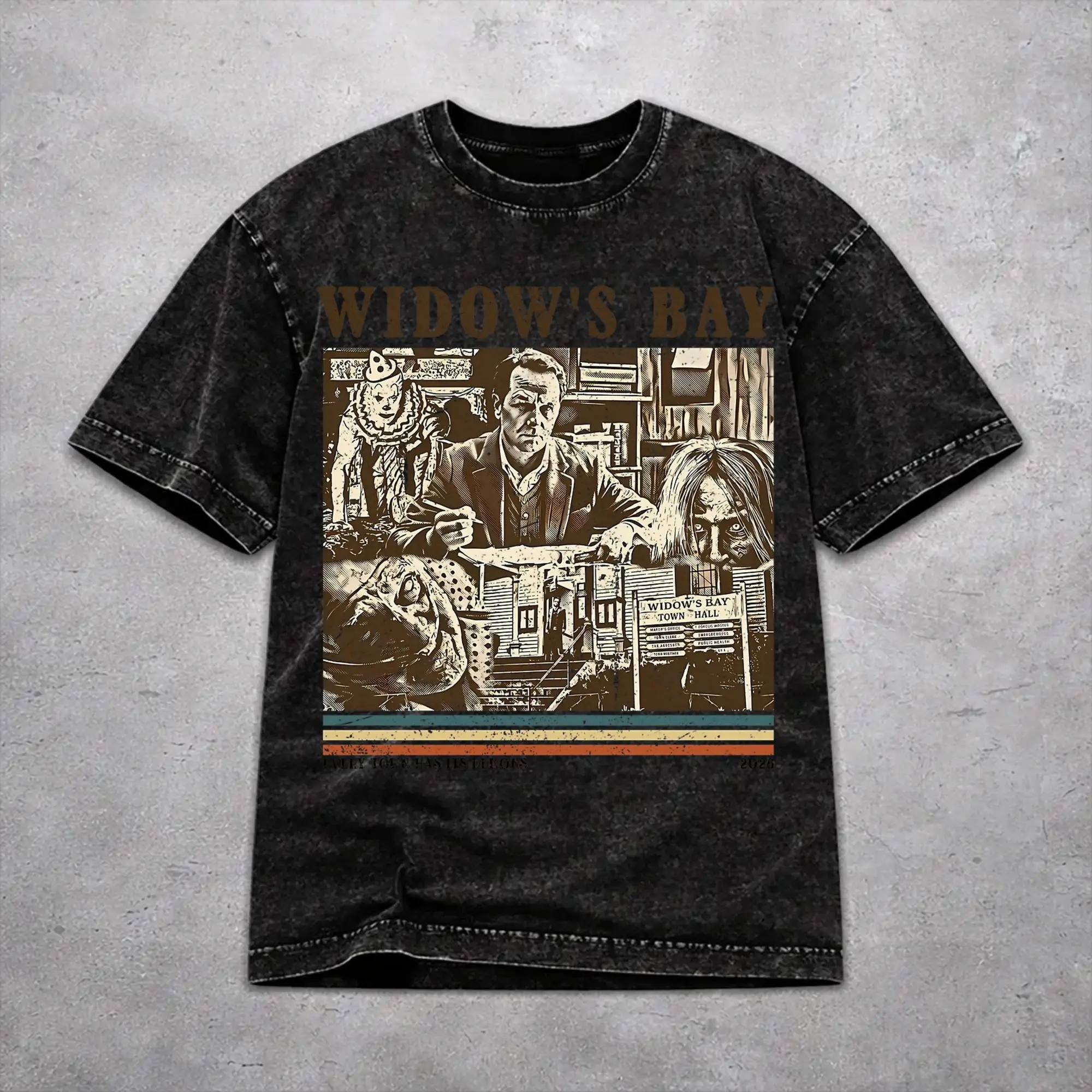 Widow's Bay Horror Movie 2026 T Shirt Vintage Style For Men Women Pure Cotton Tee Shirts Tops