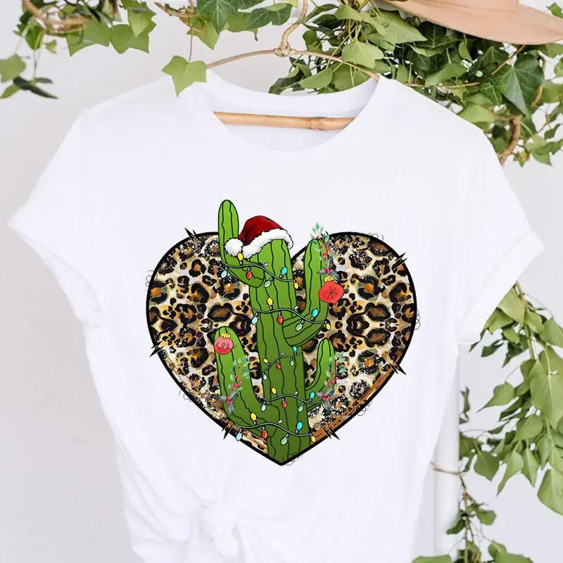 Christmas Lovely Women's Printed T-shirt Printed Short Sleeve Printed Short Sleeve Graphic T Shirts  Women Clothes  Harajuku