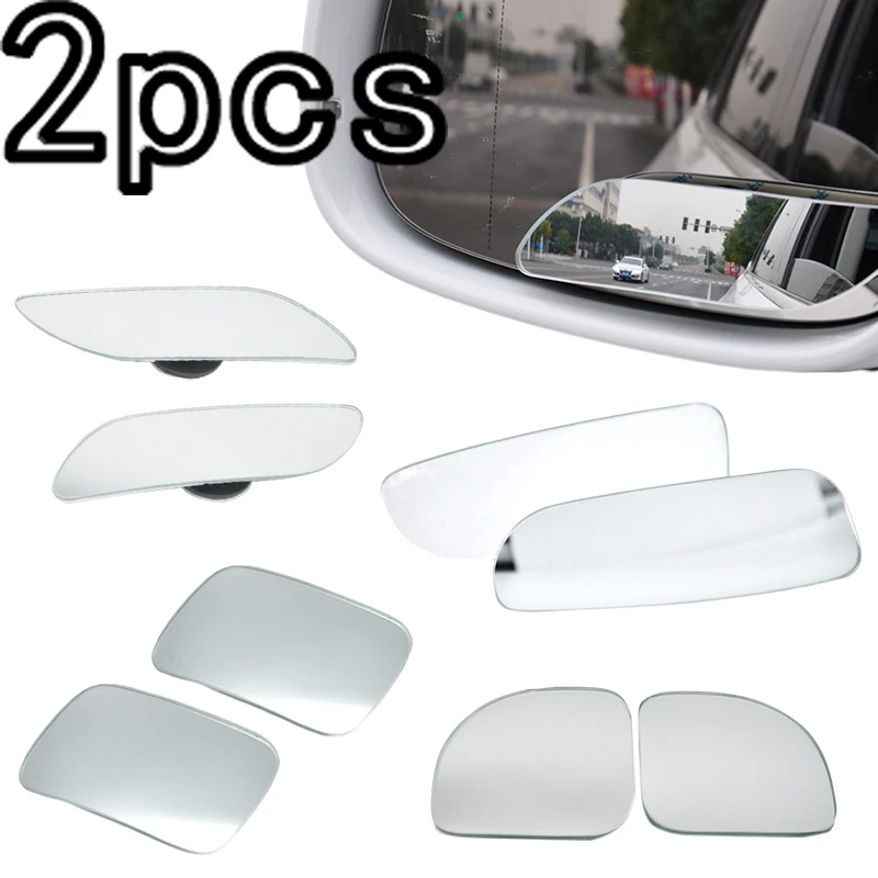 

2pcs Multiple Styles Car Blind Spot Mirrors Auto Parking Blind Area Auxiliary Mirror 360 Wide Angle Adjustable RearView Mirror