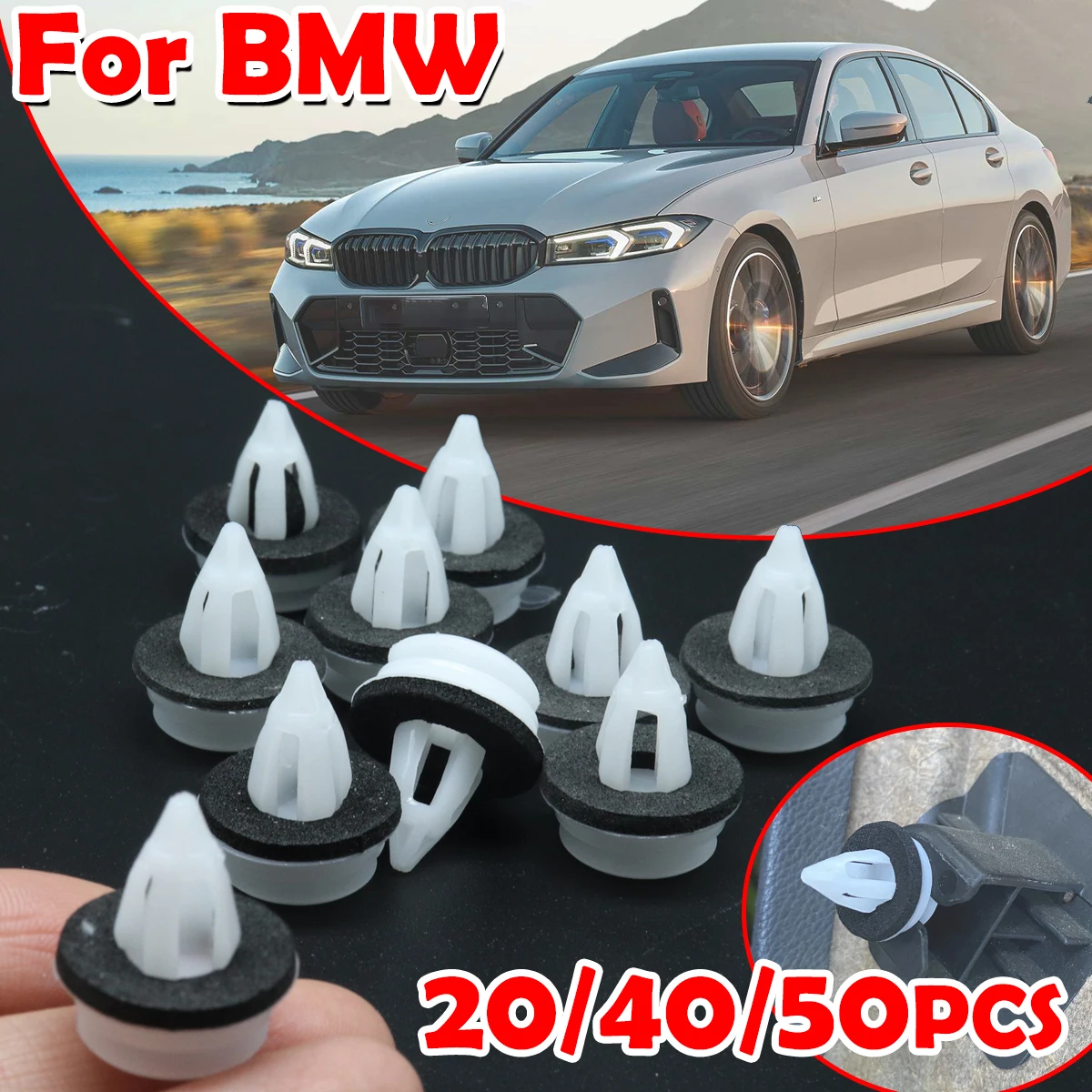 

Door Panel Card Trim Clips Plastic Front Rear Interior Fascia Linng 51418224768 For BMW 3 5 6 7 X3 X5 E53 Z3 E36 Z4 E85 F16 F86