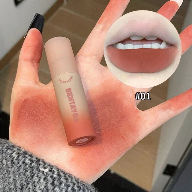 Matte Velvet Lip Gloss 10 Colors Waterproof Lasting Nude Brown Red Lip Mud Non-stick Cup Moisturizing Lip Tint Makeup Cosmetics