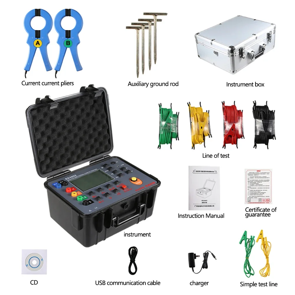 ES3002 Earth Resistance Tester upgraded earth Ohmmeter Soil Resistivity Meter Ground Resistance Tester