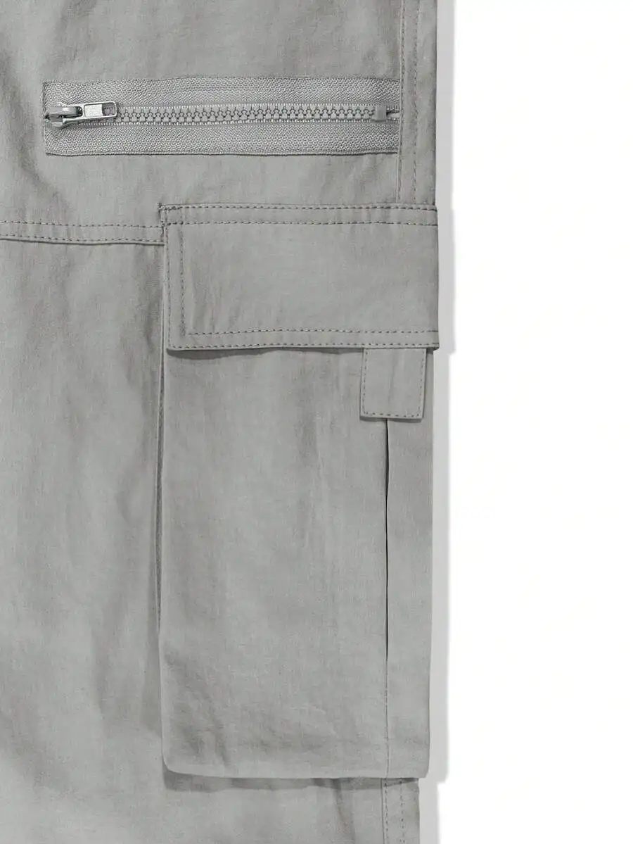 Loose Fit Mens Cargo Pants With Zipper And Flap Pockets For Fall