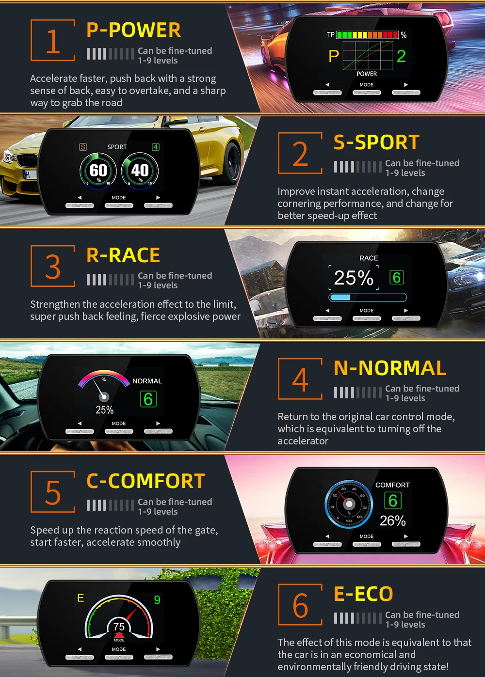 Controlador de acelerador de 9 unidades, versión de lujo, aumento de potencia de scooter, Toyota Lexus, nueva actualización