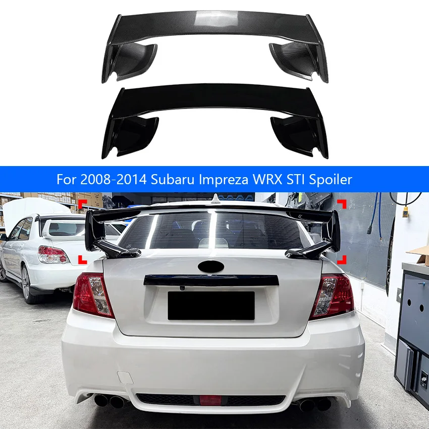 For 2008 2009 2010 2011 2012 2013 2014 Subaru Impreza WRX STI Car Rear Trunk Lip Spoiler Trim Wing ABS Accessories Decoration