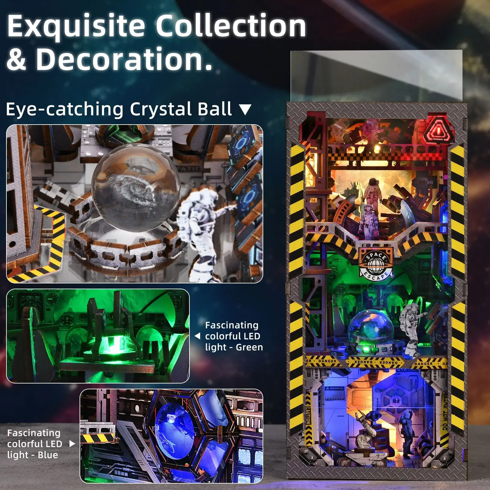 نموذج سفينة الفضاء، كتاب المنزل، خشب الوقوف، كوخ ثلاثي الأبعاد، تجميع ثلاثي الأبعاد، لعبة مكعبات البناء، هدية ألغاز يدوية الصنع