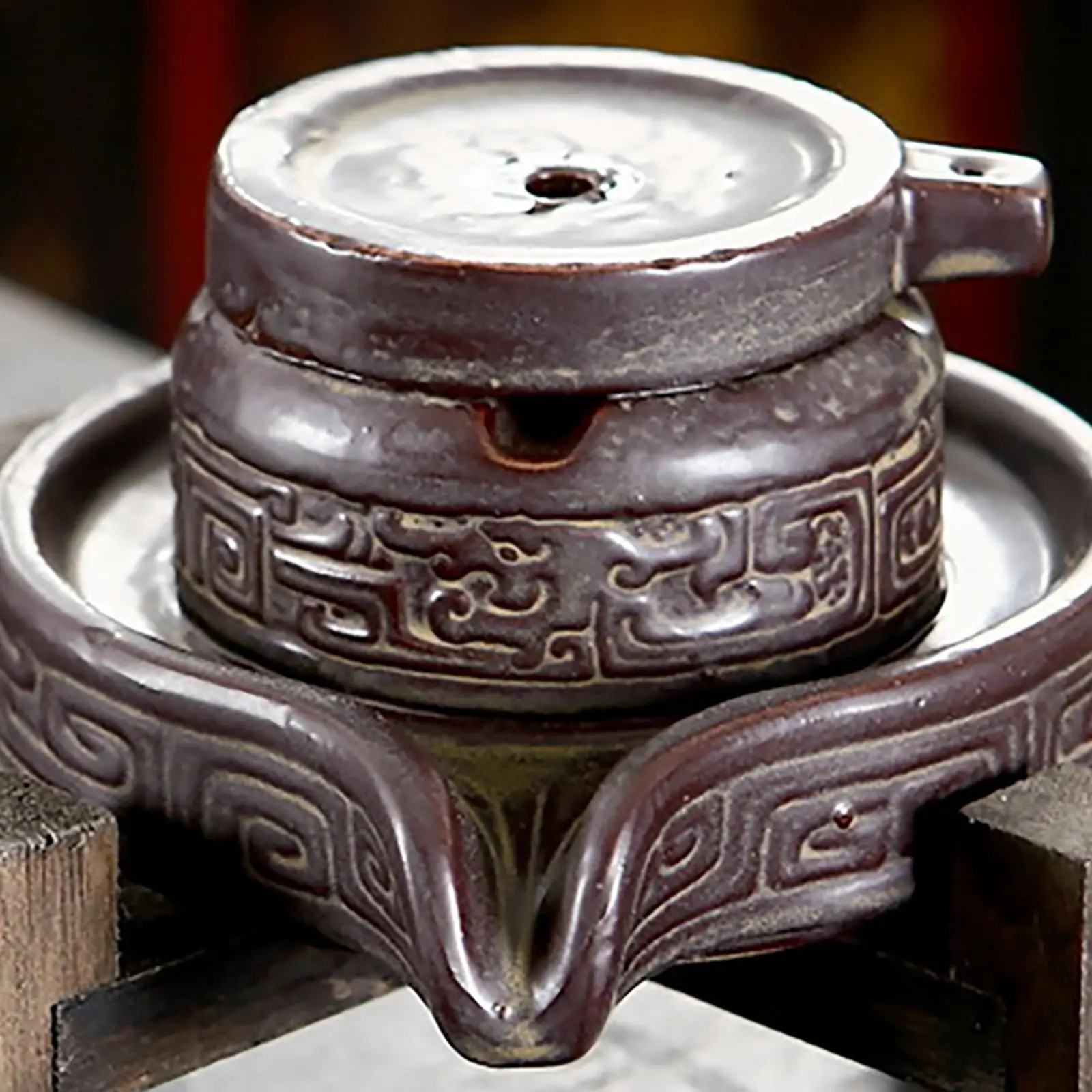 Creative Backflow Incense Burner Tabletop Stone Mill Waterfall Ceramic Incense Holder Censer for Teahouse Home Zen Ornament Gift