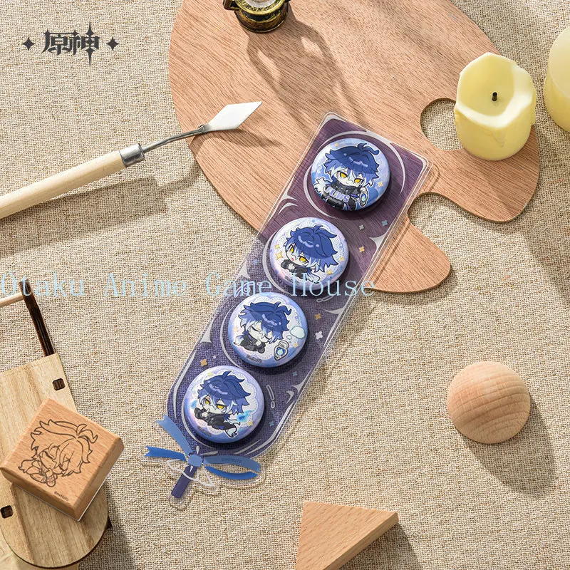 Genuine Official Genshin Impact Flins Anime Badge Folding Fan Acrylic Standee Phone Chain Pendant Sticker Wooden Seal Gift - view 2