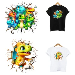 Dinosaur Cute Iron On Heat-Adhesive Thermo Fusible Patches For Children's Clothing Thermal Transfer Ironing T Shirt Stickers DIY