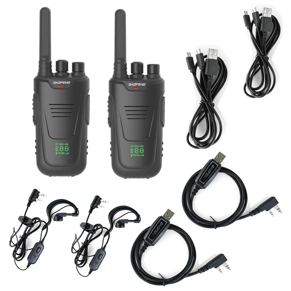 2PCS Baofeng BF-T11 Pofung Two Way Walkie Talkie 462-467MHz Mini Small Send a USB Charging Cable and USB Programming Cable