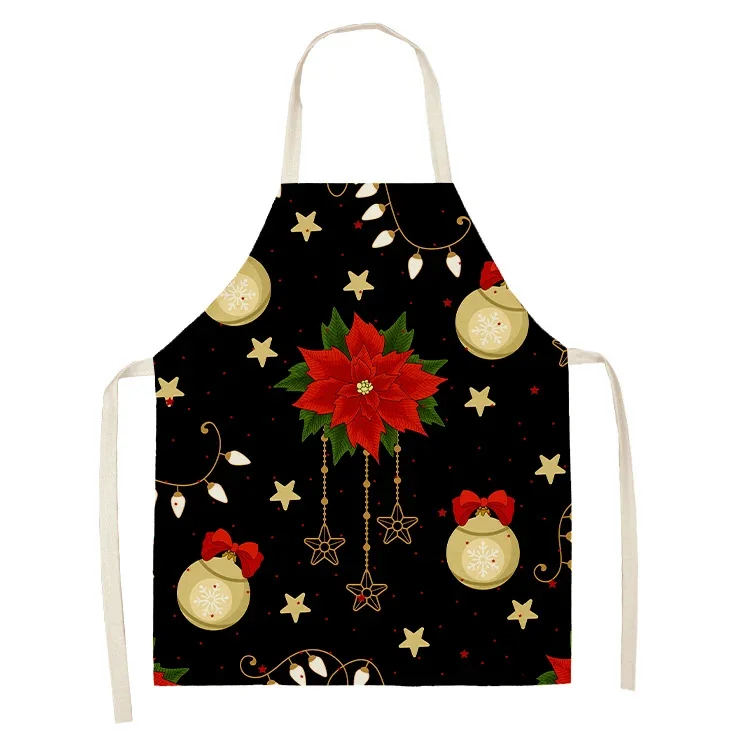 Christmas Decoration Red Sleeveless Apron Cotton and Linen Kitchen Apron Men and Women Home Cooking Roasted Waist Bib Блейзеры