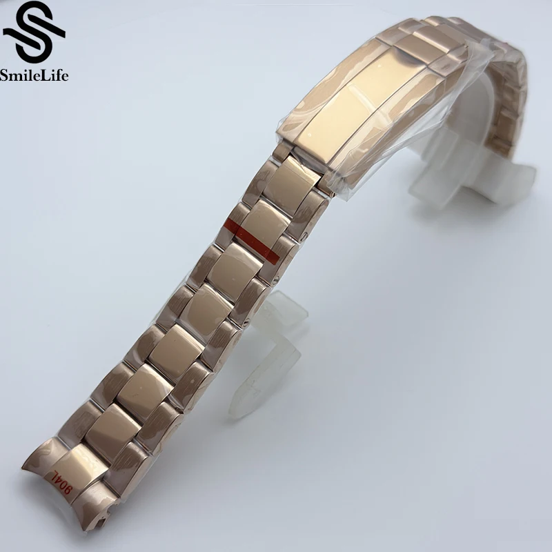 SmileLife 904L Stainless Steel NH35 VK63 Watch Band Universal Strap Folding Safety Buckle for Bracelet Strap 20mm Watch Strap